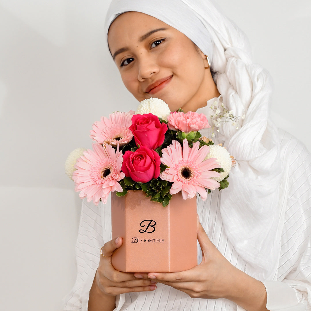 Marilyn Gerbera & Rose Flower Box