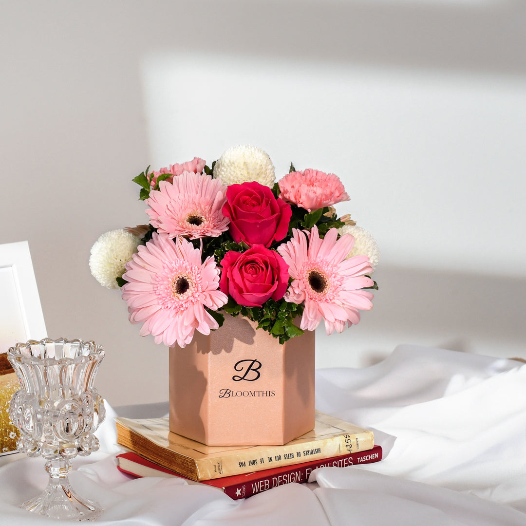 Marilyn Gerbera & Rose Flower Box