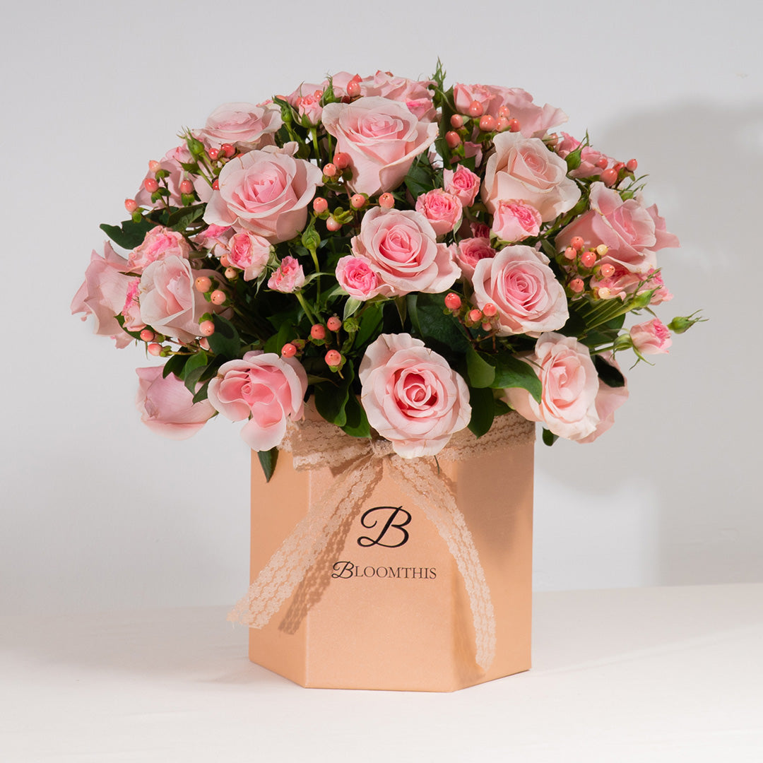 Melisa Pink Rose Flower Box