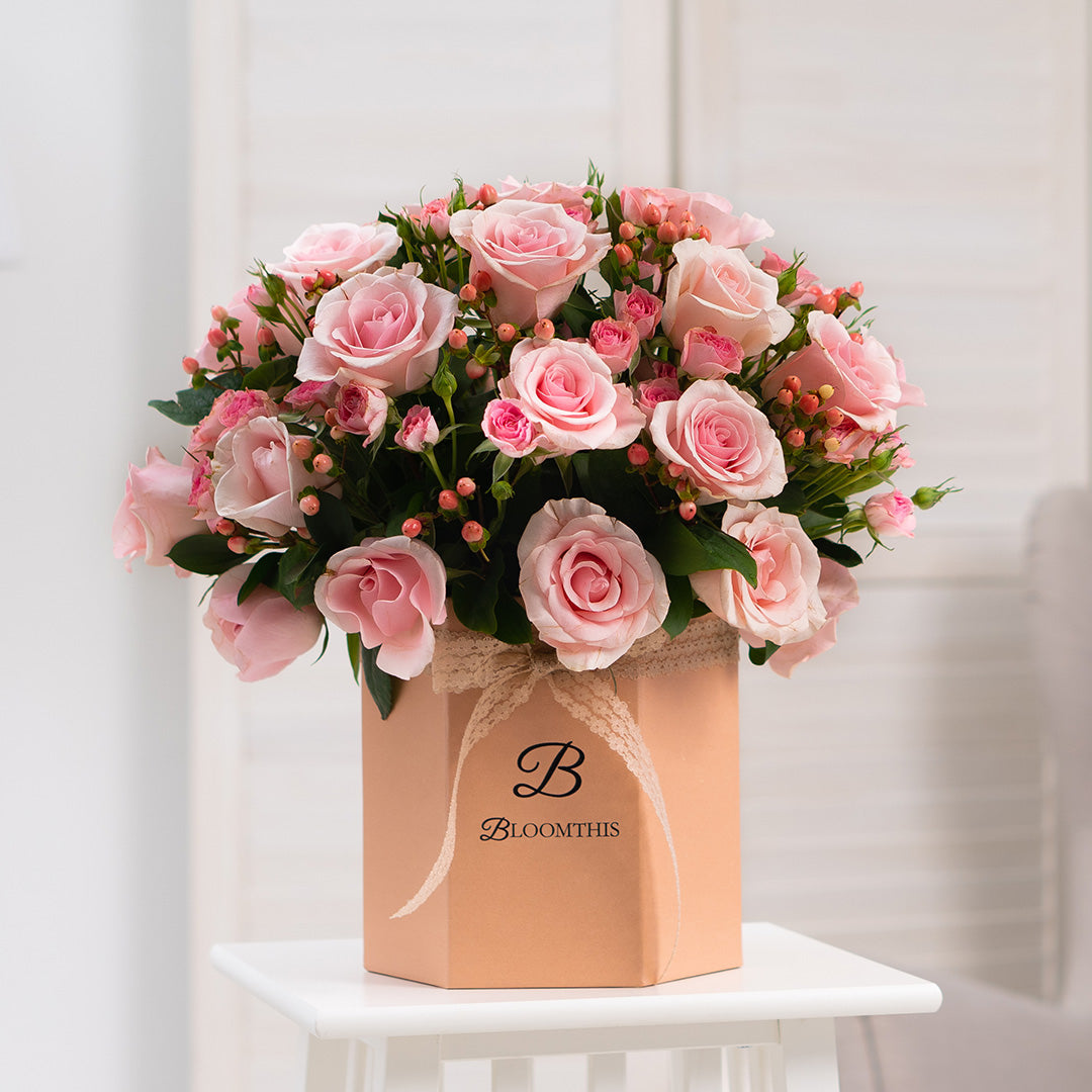 Melisa Pink Rose Flower Box