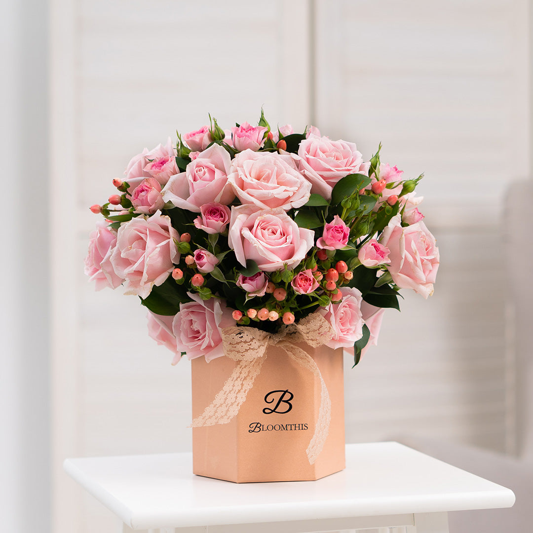 Melisa Pink Rose Flower Box