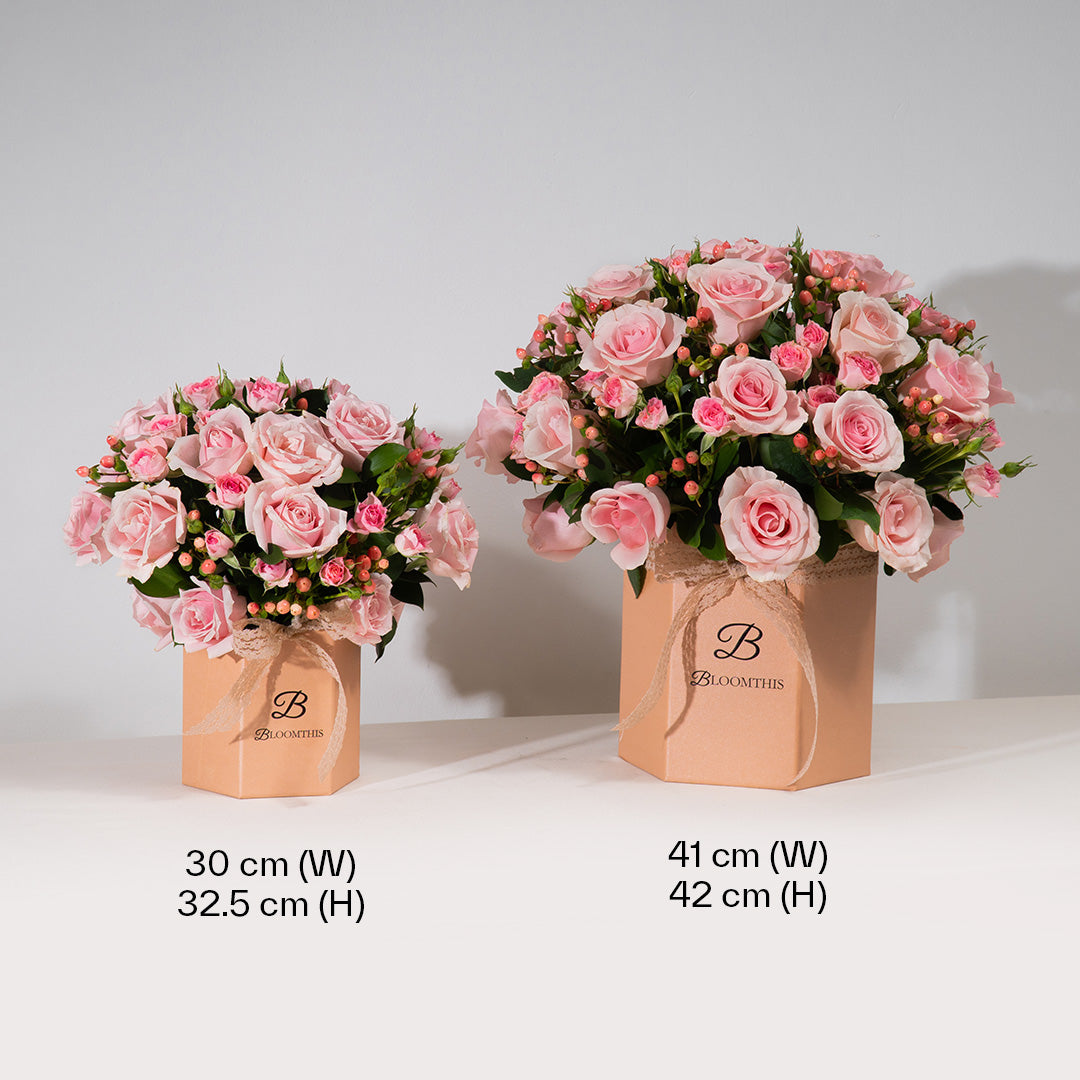 Melisa Pink Rose Flower Box