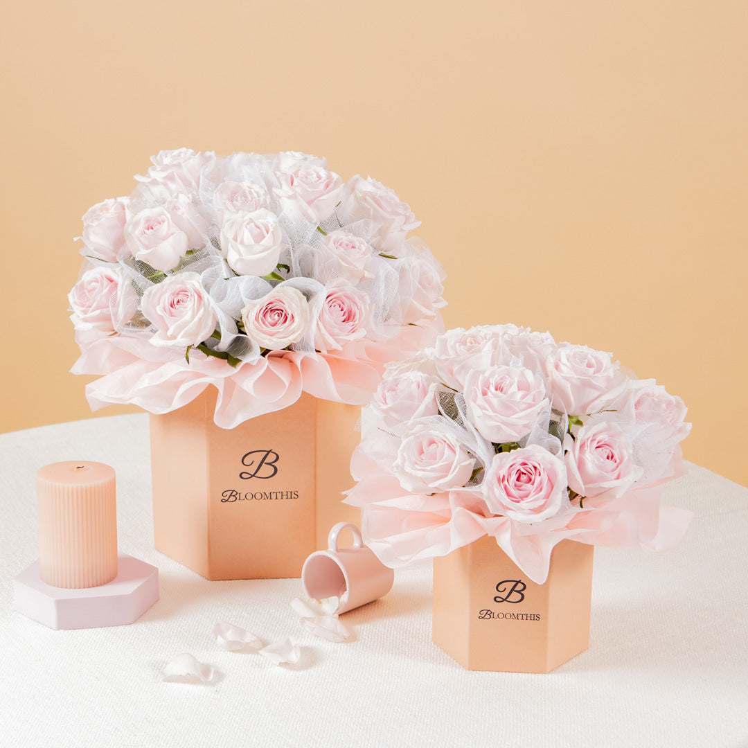 Odette Pink Rose Flower Box