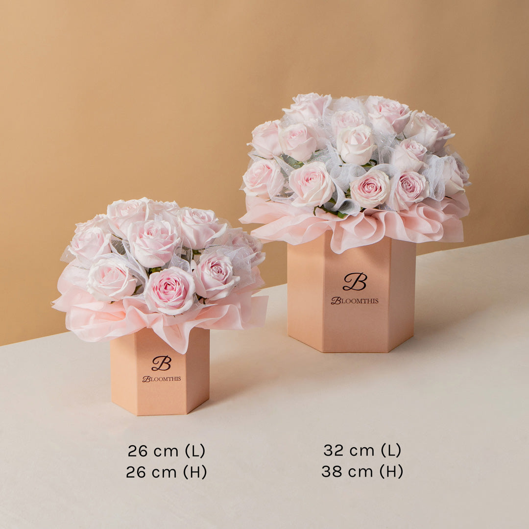 Odette Pink Rose Flower Box