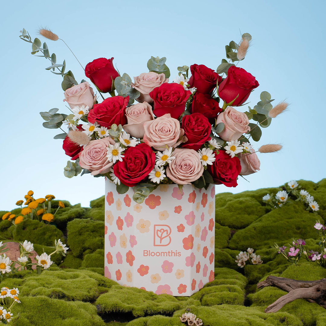 Spring Whimsy Bethany Red Rose Flower Box