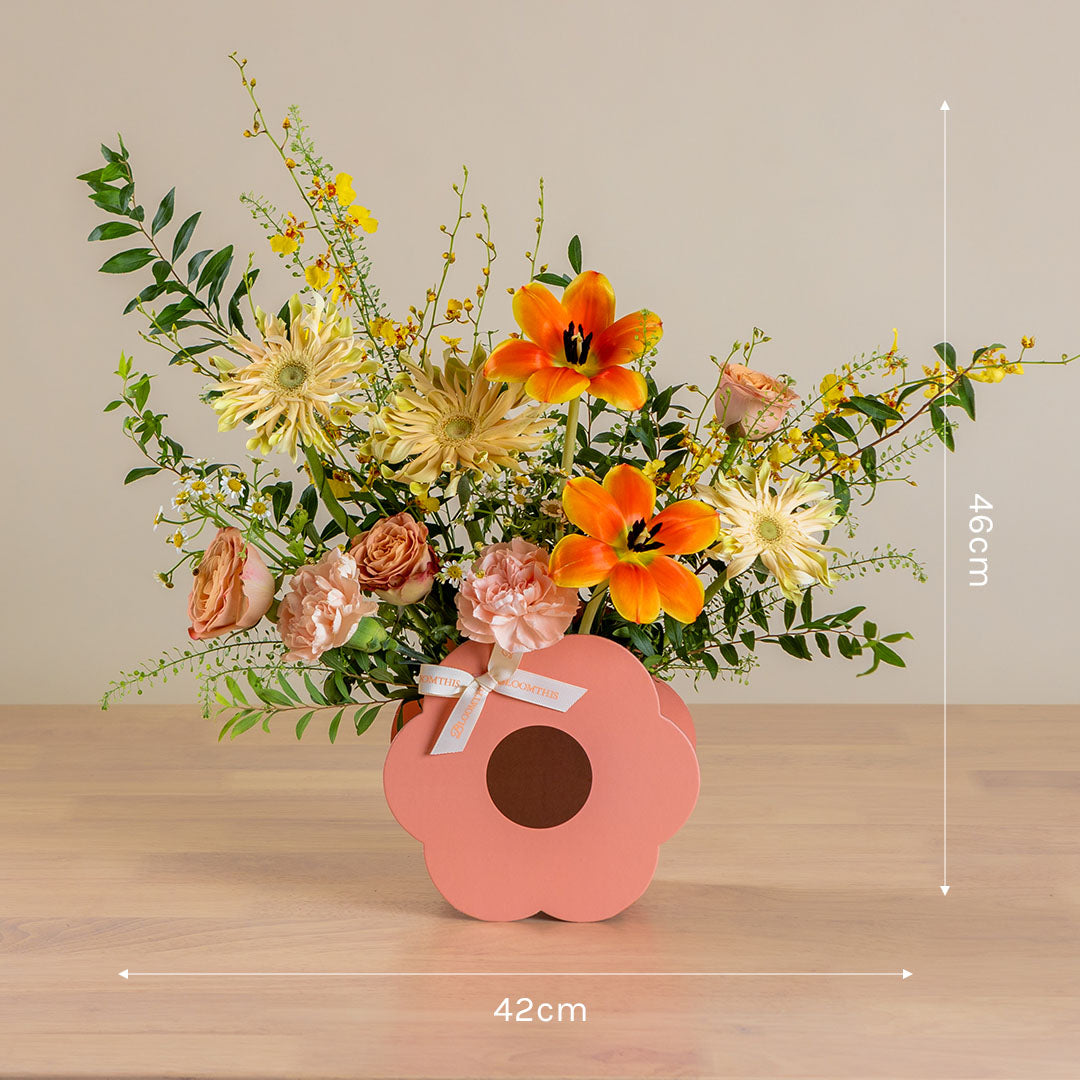Yuhi Orange Tulip Machino Flower Box