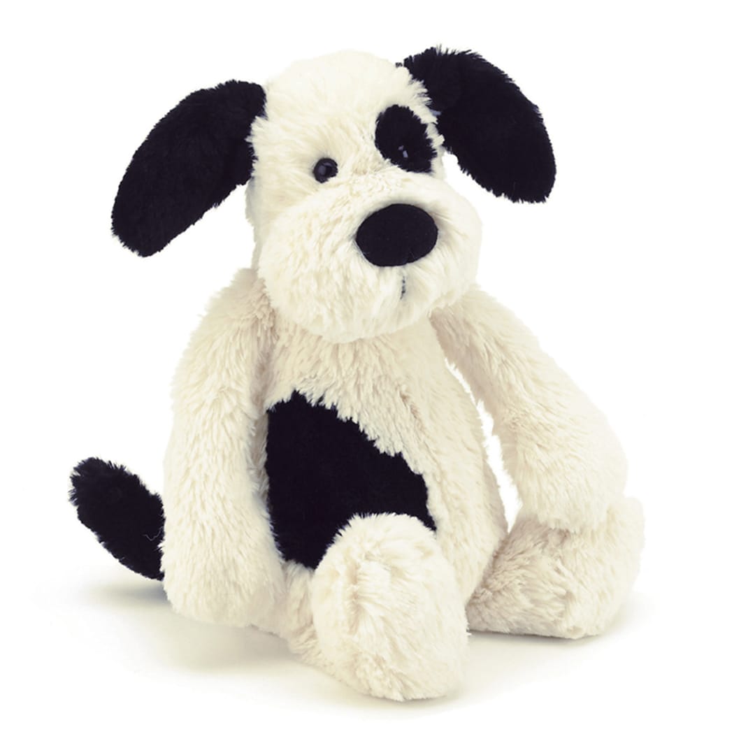 Jellycat Bashful Black & Cream Puppy Plushie