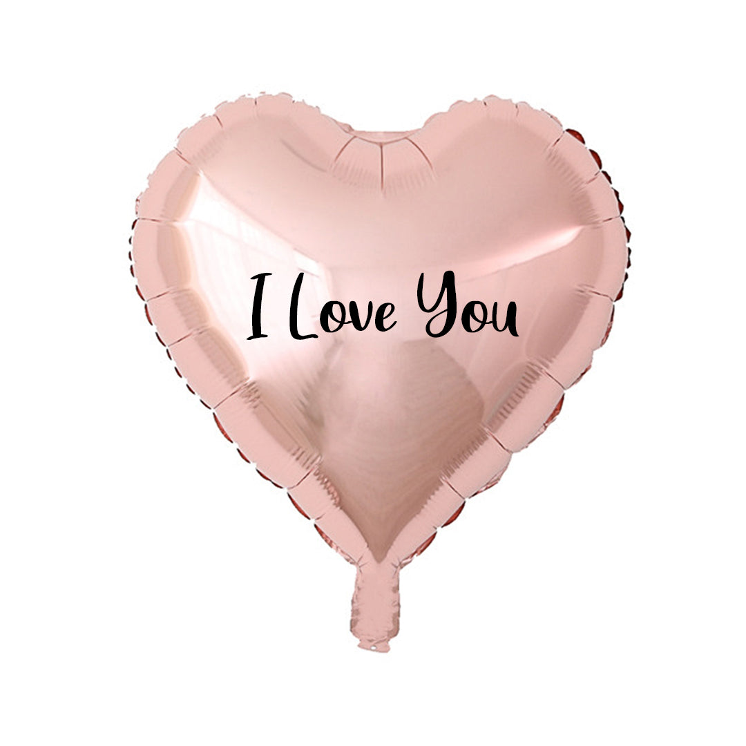 I Love You Rose Gold Heart Foil Balloon (18 in) (AO)
