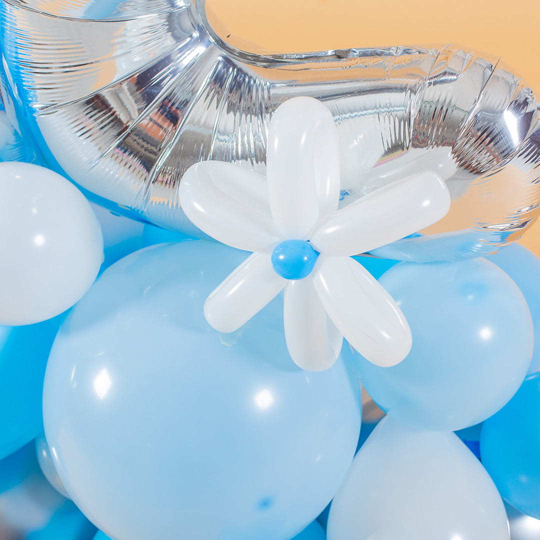 Baby Blue Marquee Number Birthday Balloon