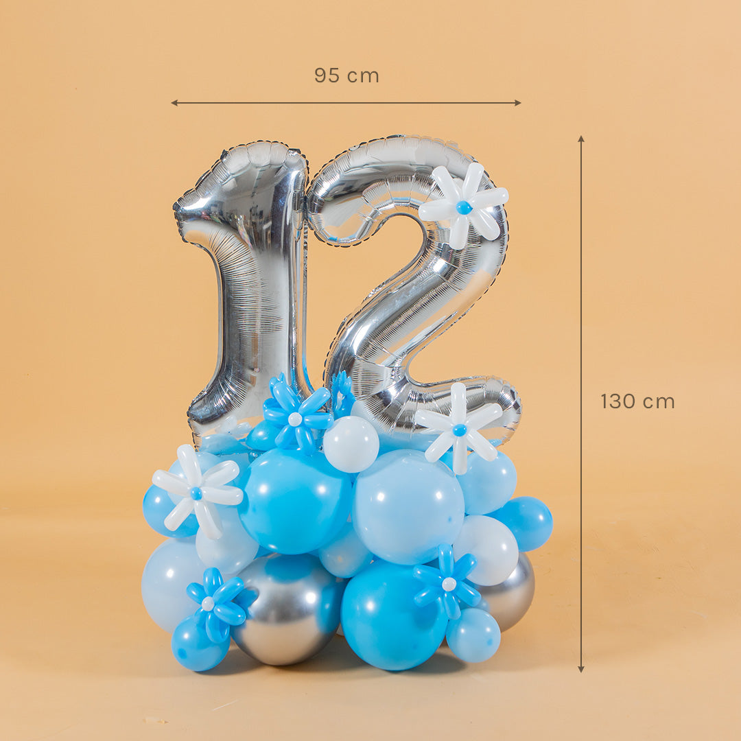 Baby Blue Marquee Number Birthday Balloon