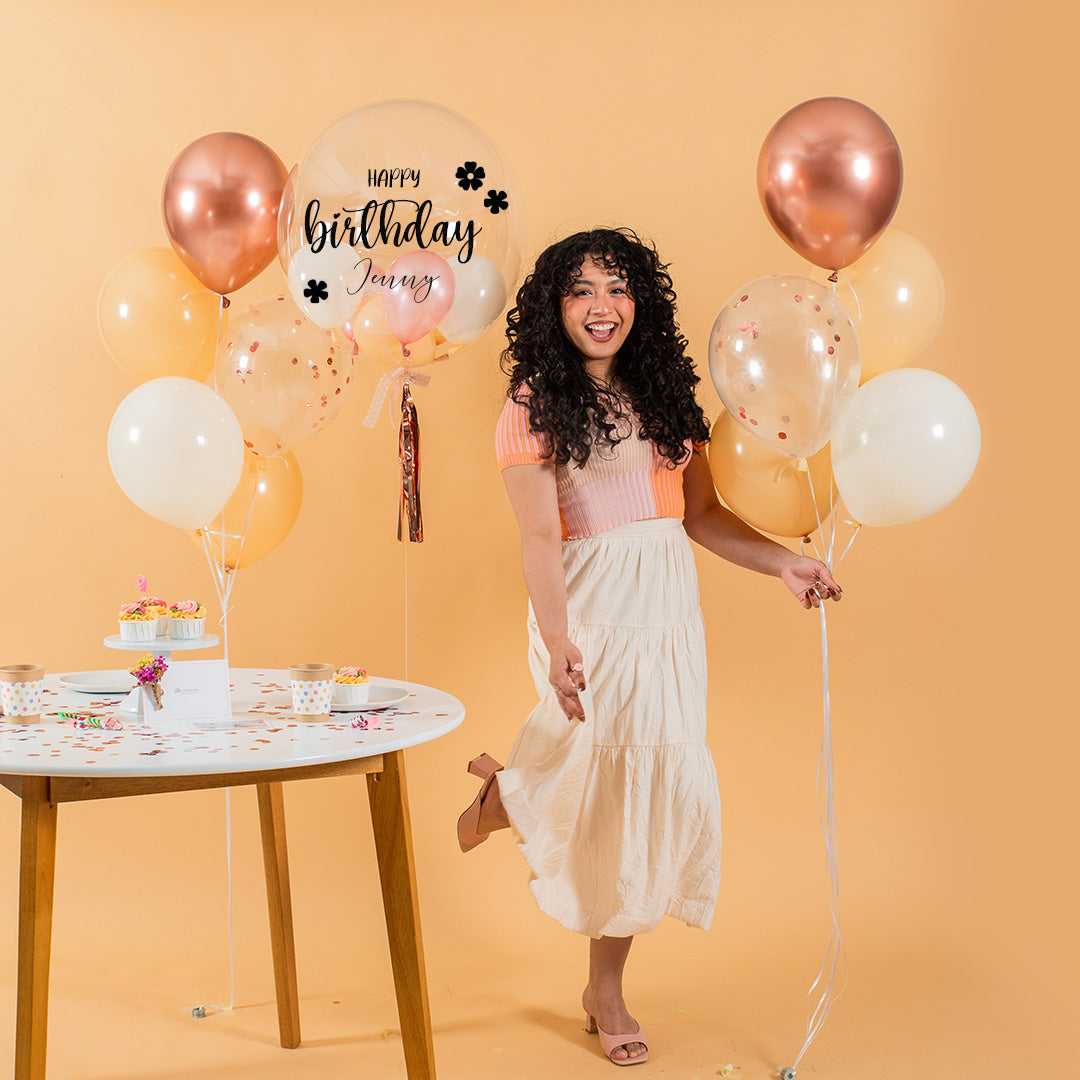 Eartha Beige Helium Birthday Balloon Set