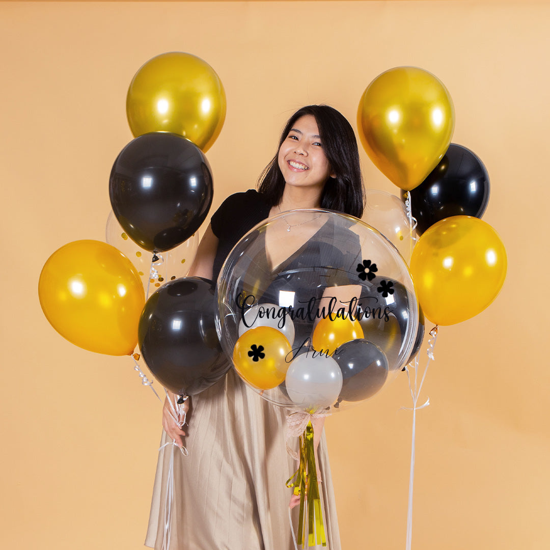 Glamour Gold Helium Bobo Balloon