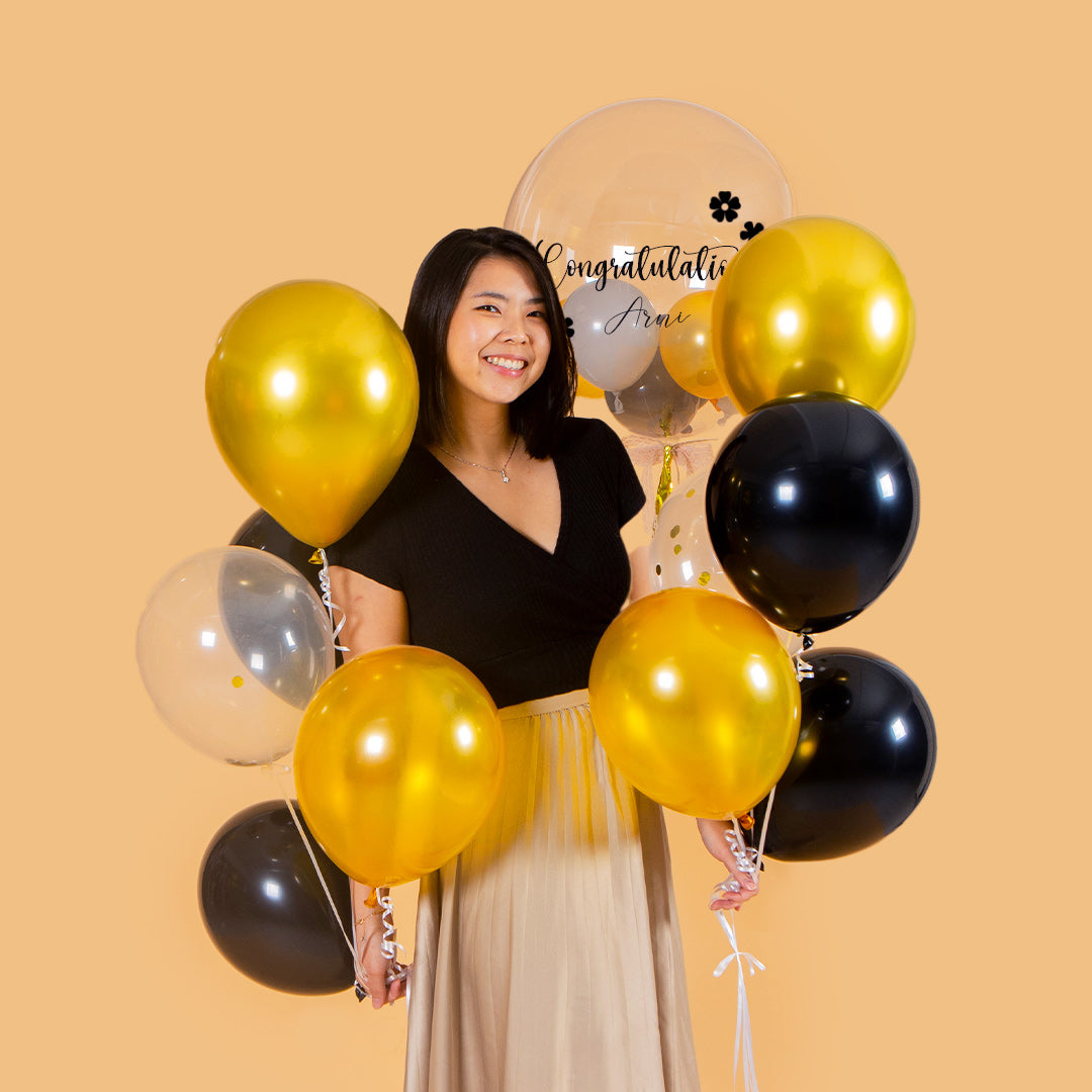 Glamour Gold Helium Bobo Balloon