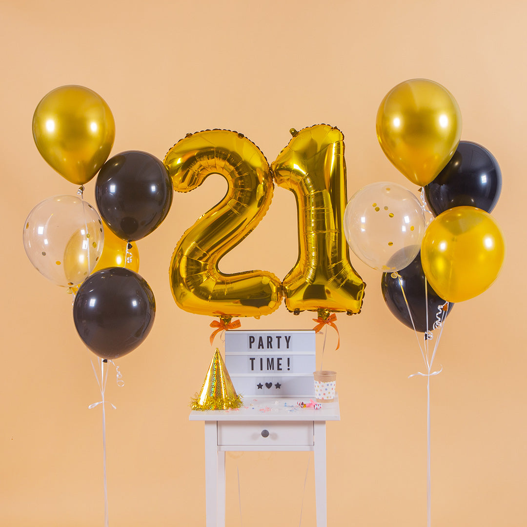 Glamour Gold Helium Foil Birthday Number Balloon