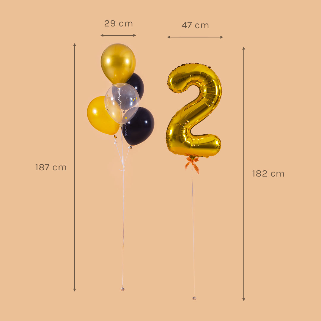 Glamour Gold Helium Foil Birthday Number Balloon