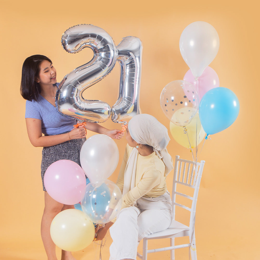 Pastel Candy Helium Foil Birthday Number Balloon