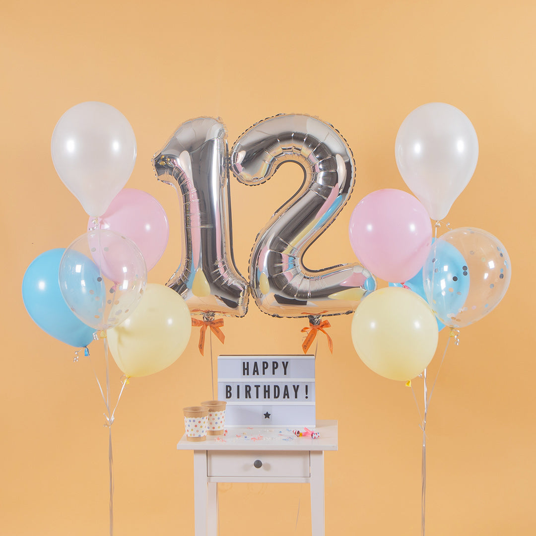 Pastel Candy Helium Foil Birthday Number Balloon