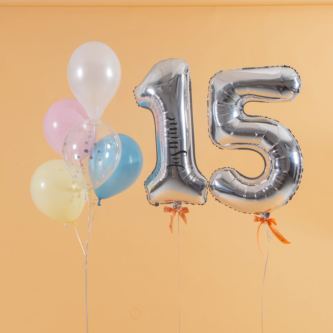 Pastel Candy Helium Foil Birthday Number Balloon