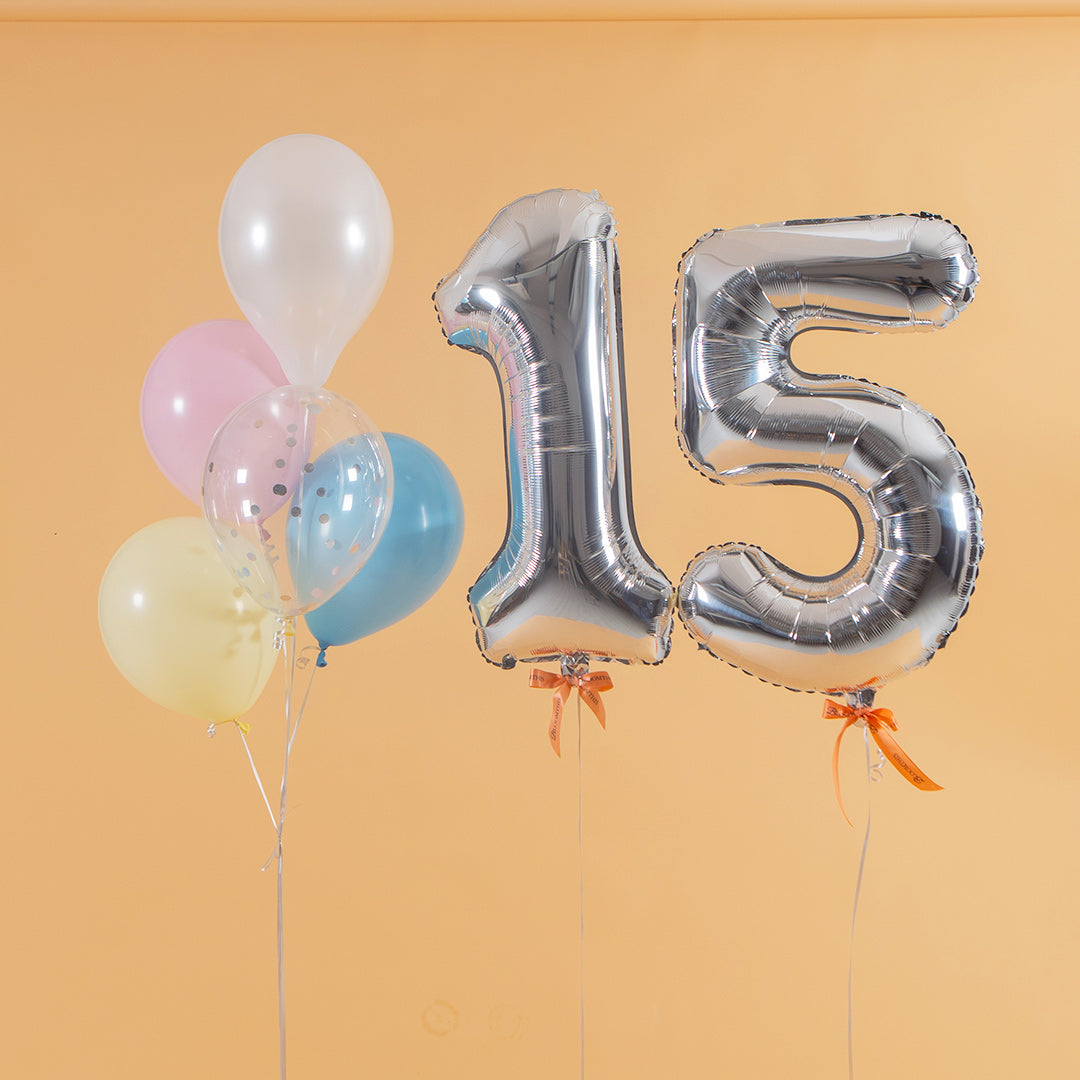 Pastel Candy Helium Foil Birthday Number Balloon