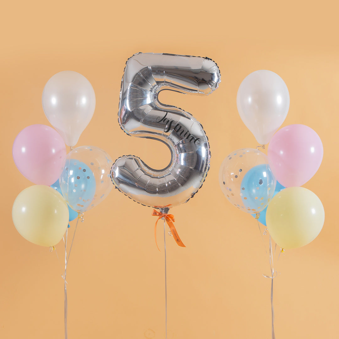 Pastel Candy Helium Foil Birthday Number Balloon