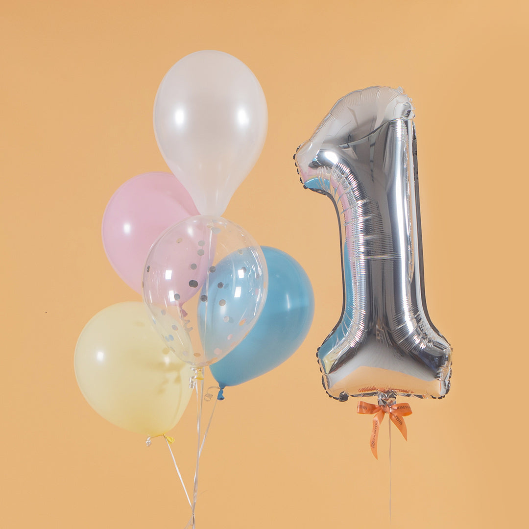 Pastel Candy Helium Foil Birthday Number Balloon