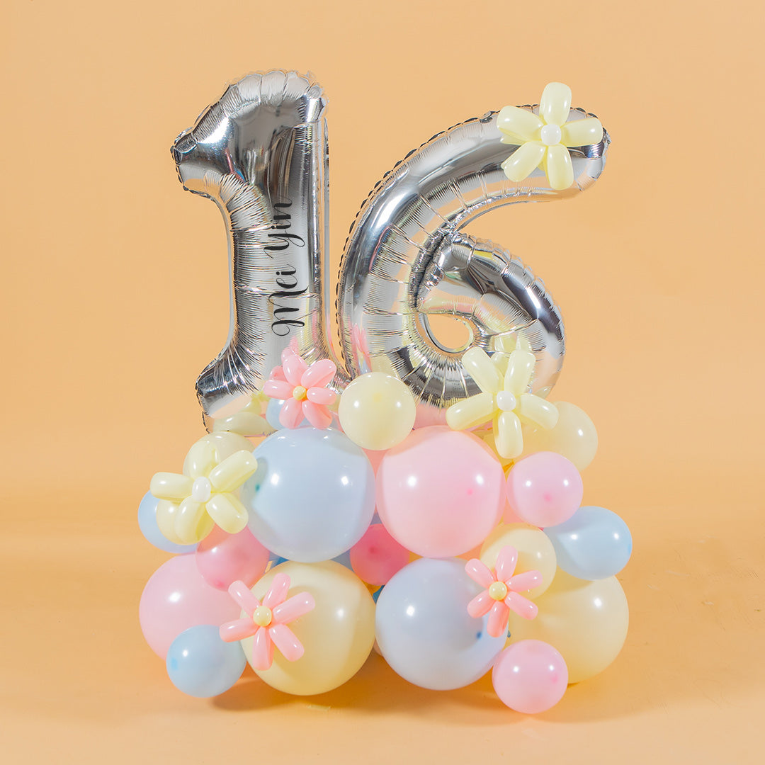 Pastel Candy Marquee Number Birthday Balloon