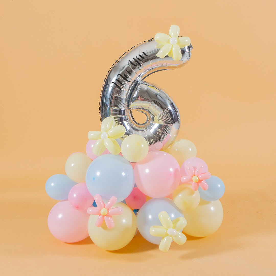 Pastel Candy Marquee Number Birthday Balloon