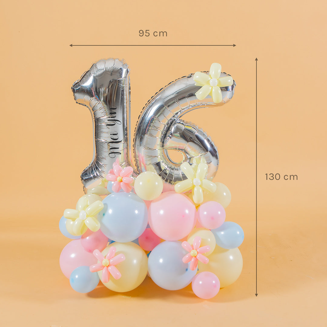 Pastel Candy Marquee Number Birthday Balloon