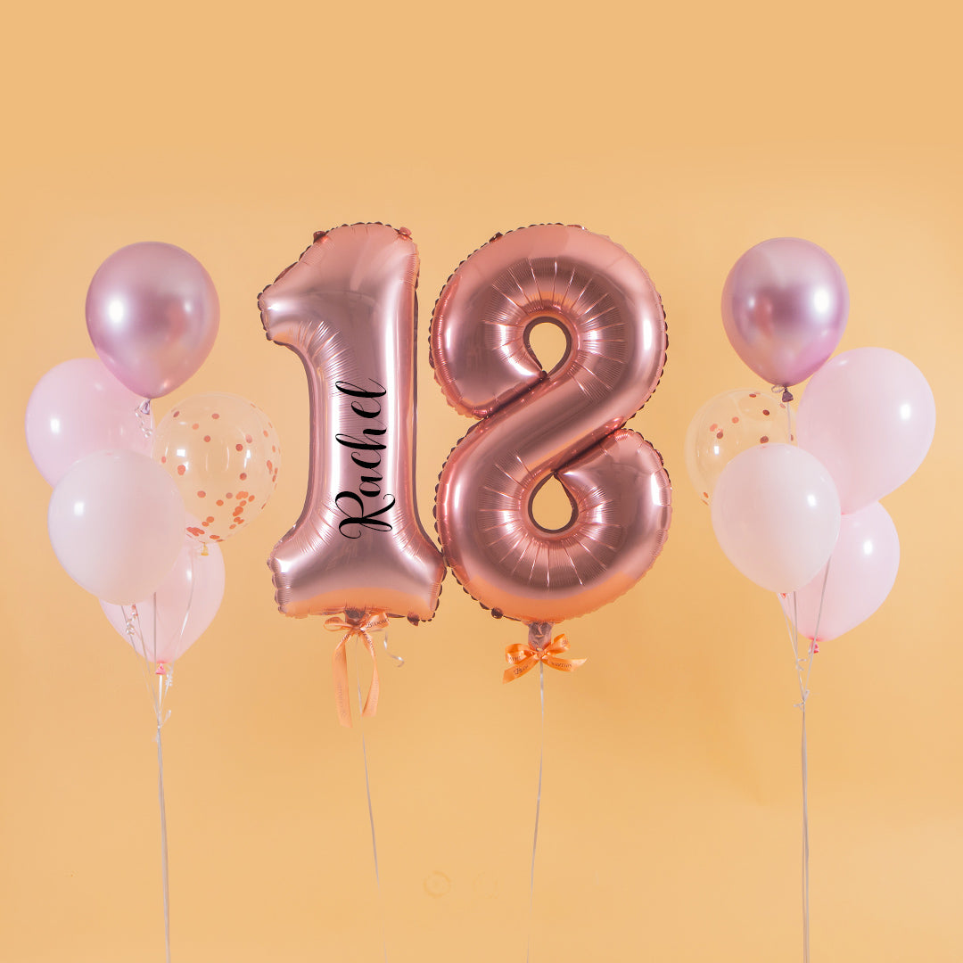 Pretty Pink Helium Foil Birthday Number Balloon