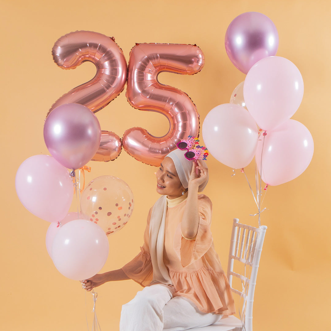 Pretty Pink Helium Foil Birthday Number Balloon