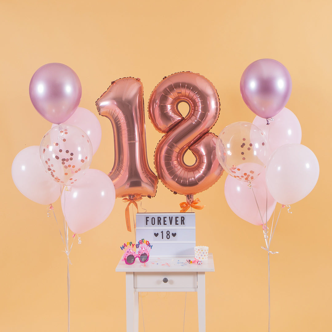 Pretty Pink Helium Foil Birthday Number Balloon