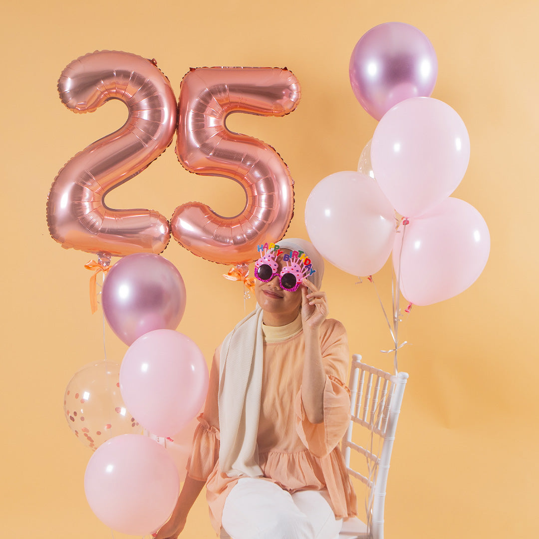 Pretty Pink Helium Foil Birthday Number Balloon