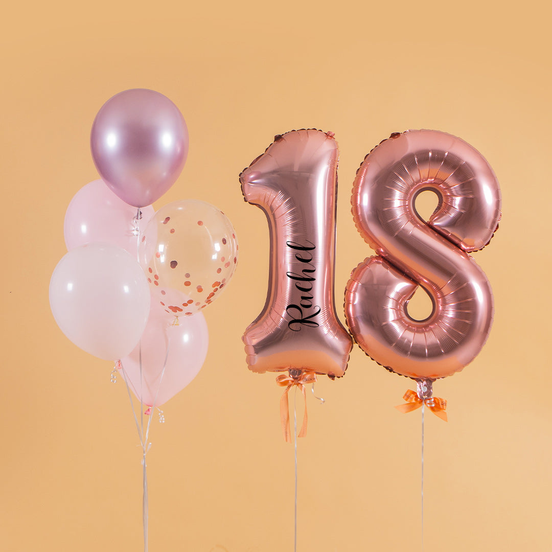 Pretty Pink Helium Foil Birthday Number Balloon