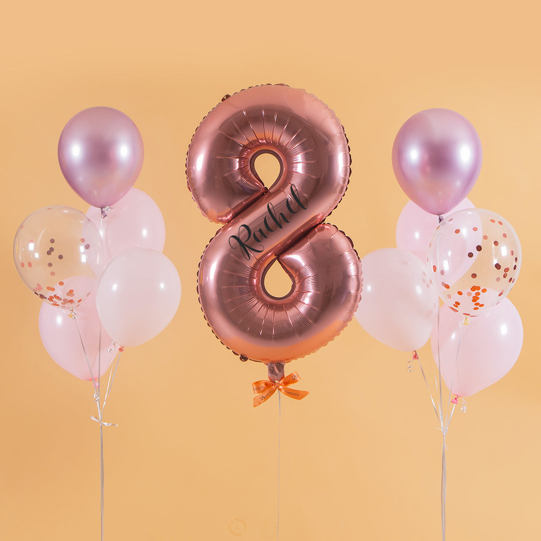 Pretty Pink Helium Foil Birthday Number Balloon