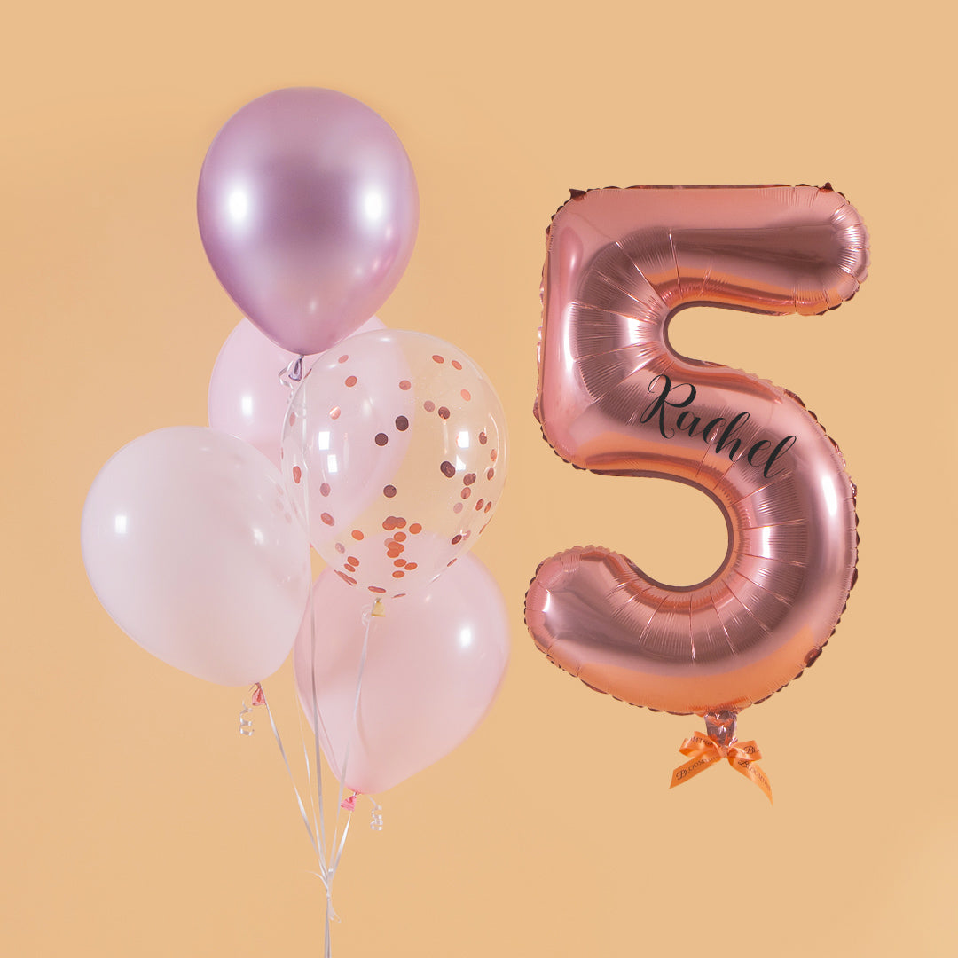 Pretty Pink Helium Foil Birthday Number Balloon