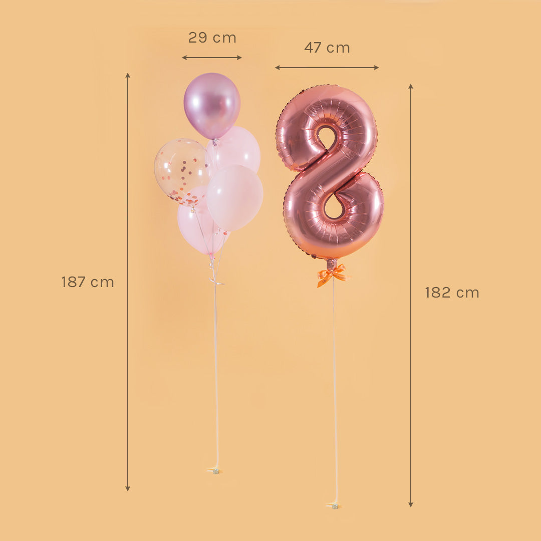 Pretty Pink Helium Foil Birthday Number Balloon