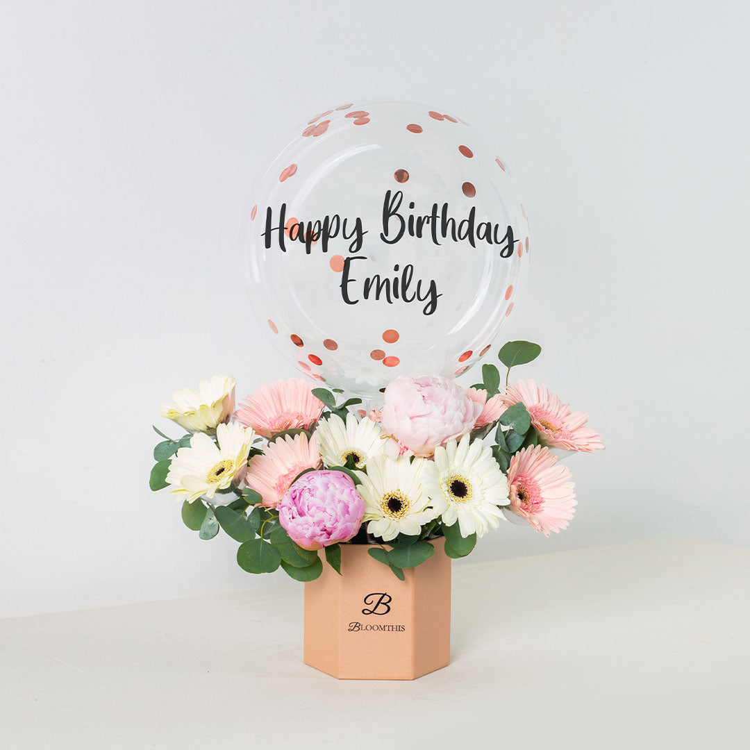 Prunella Peony Balloon Flower Box