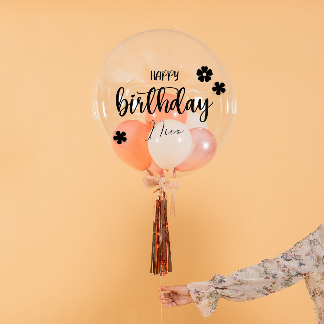 Rose Gold Helium Birthday Balloon Set