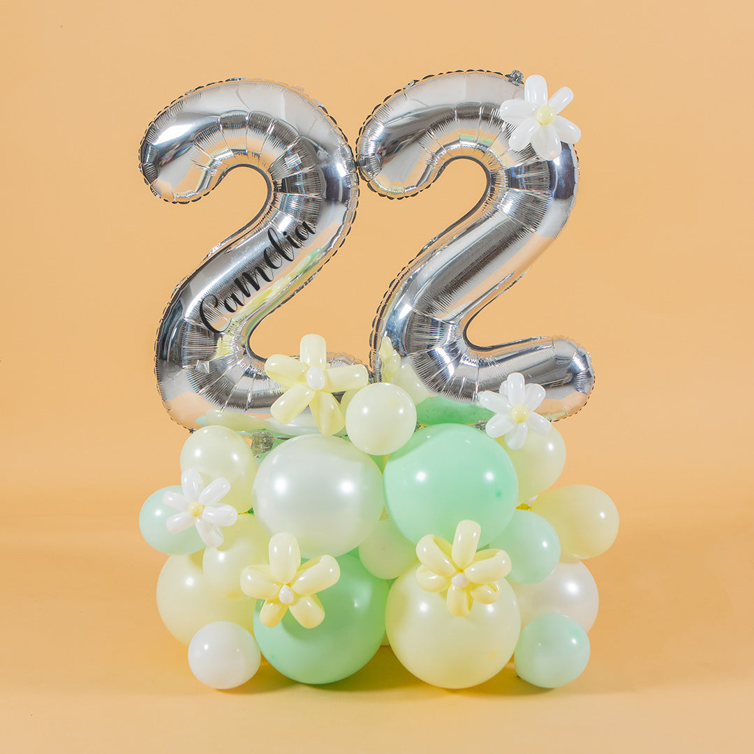 Vespa Mint Marquee Number Birthday Balloon