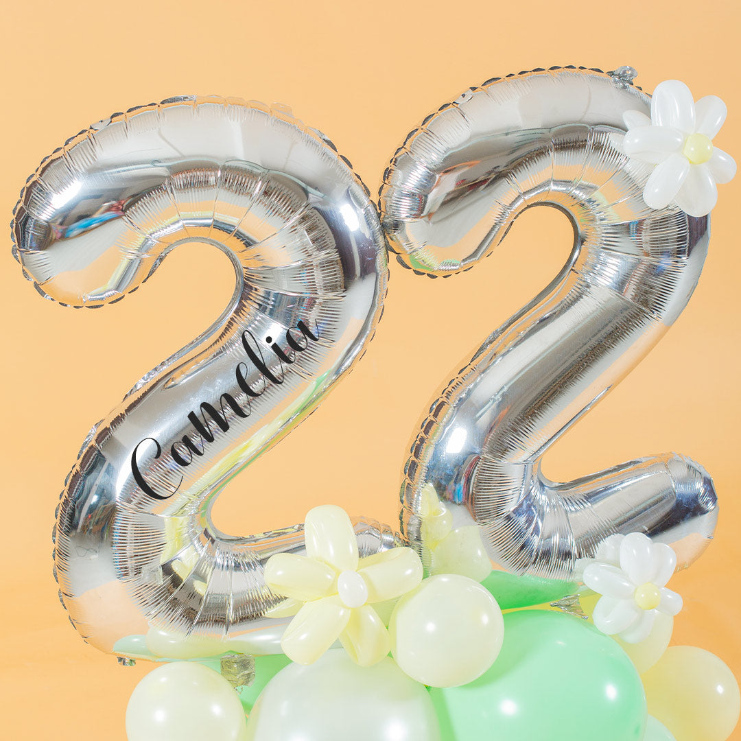 Vespa Mint Marquee Number Birthday Balloon