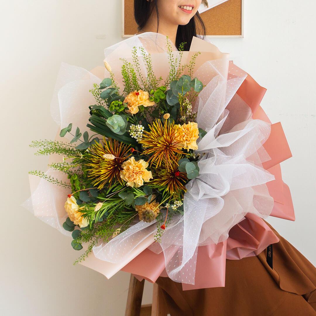 Adora Peach Carnation Bouquet