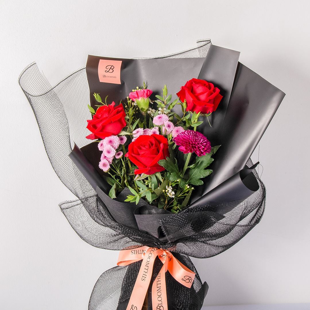 Audrey Black Red Rose Bouquet
