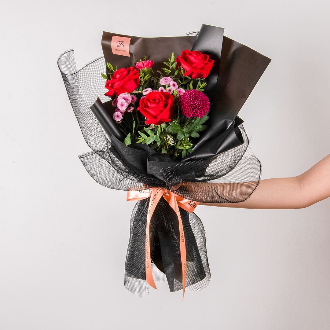 Audrey Black Red Rose Bouquet