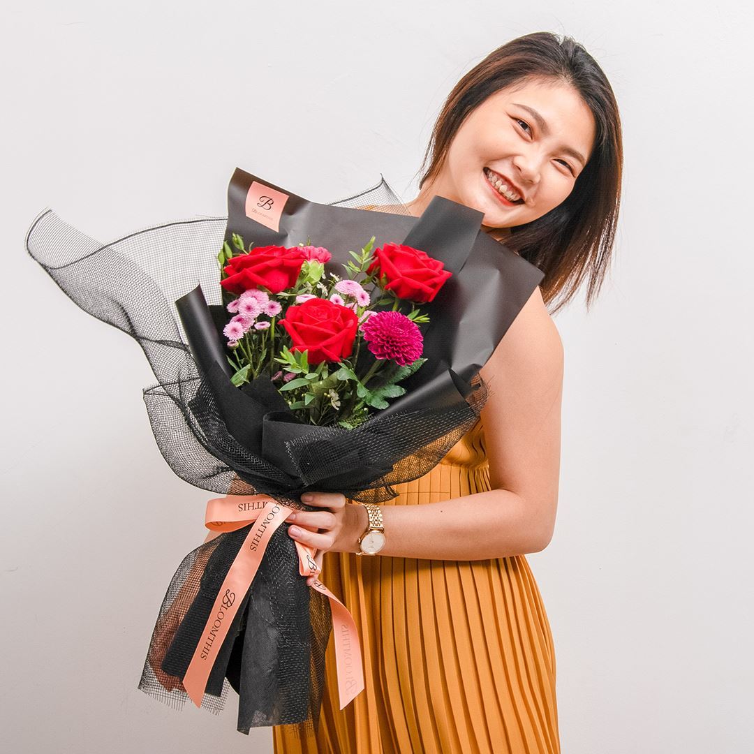 Audrey Black Red Rose Bouquet