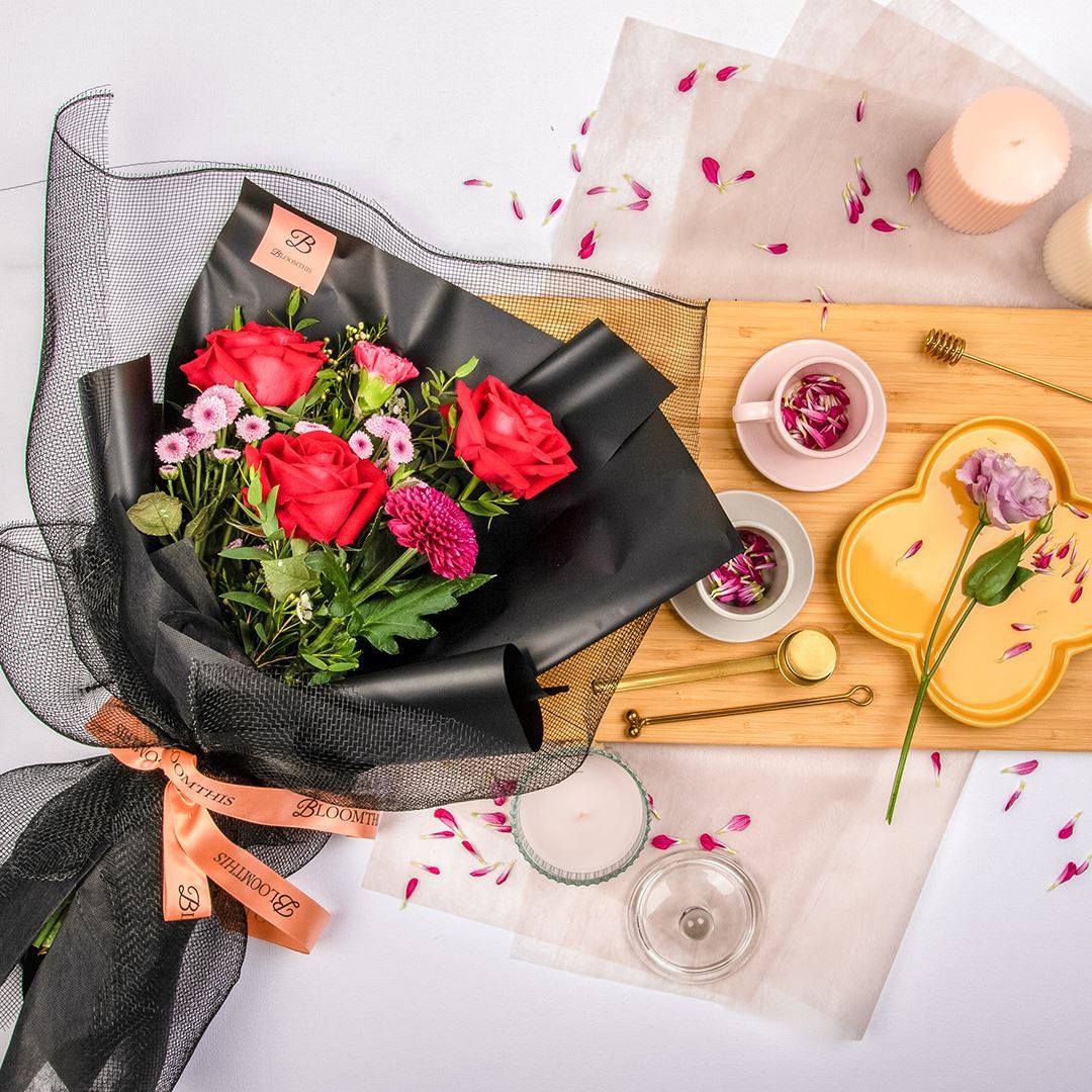 Audrey Black Red Rose Bouquet