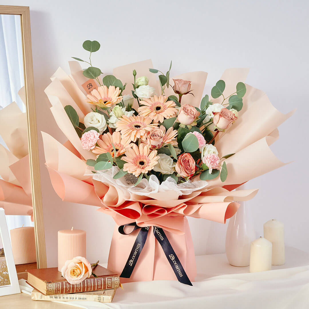 Blake Peach Gerbera Bouquet (VD)
