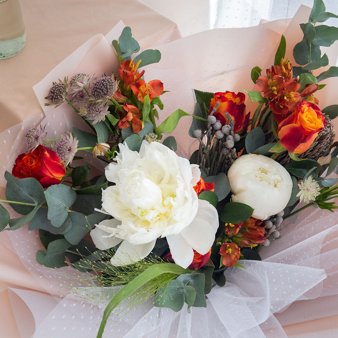 Camryn White Peony Bouquet