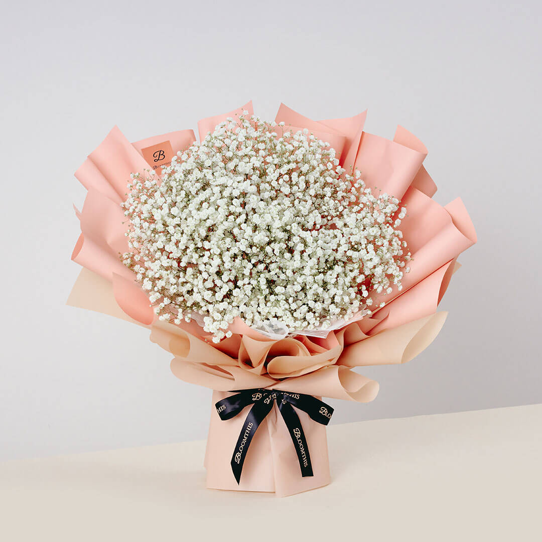 Harper White Baby's Breath Bouquet (SC)
