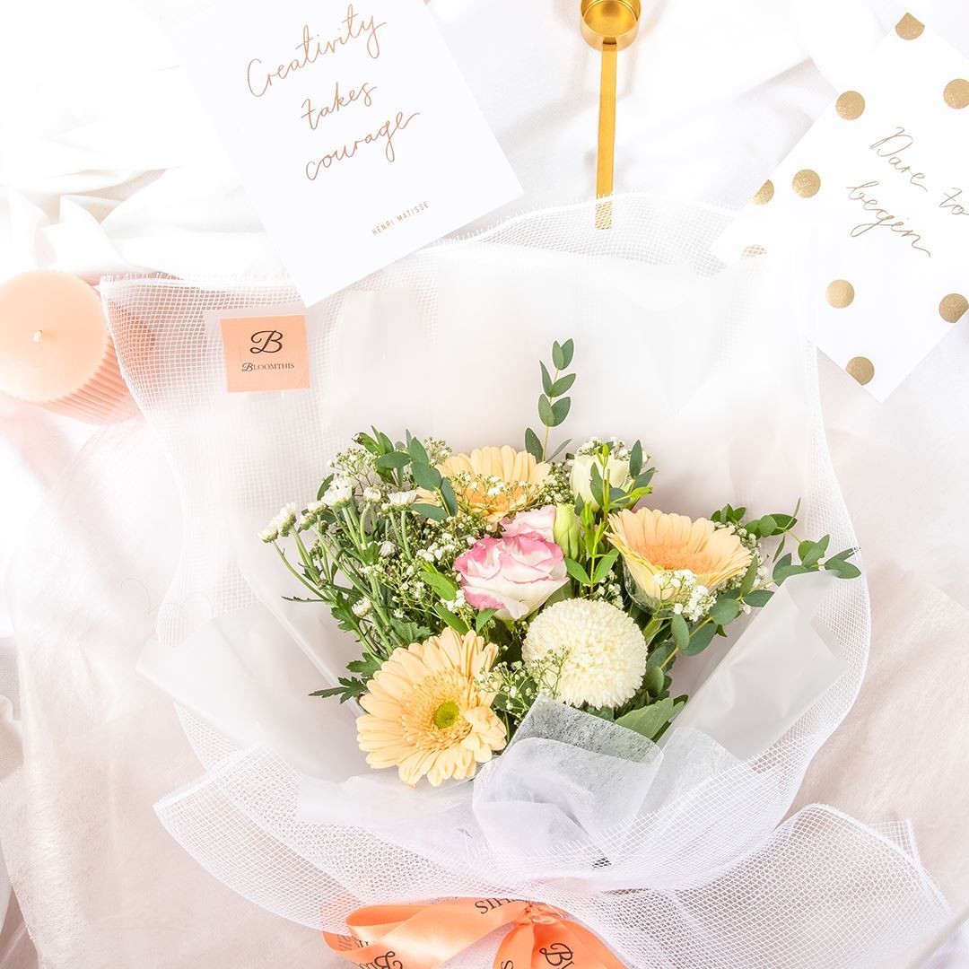 Isabella White Gerbera Bouquet