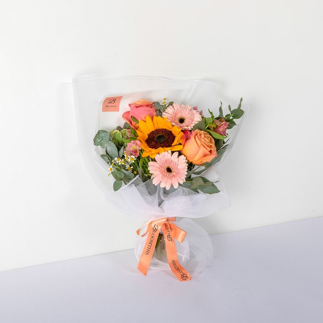 Julia White Sunflower & Rose Bouquet